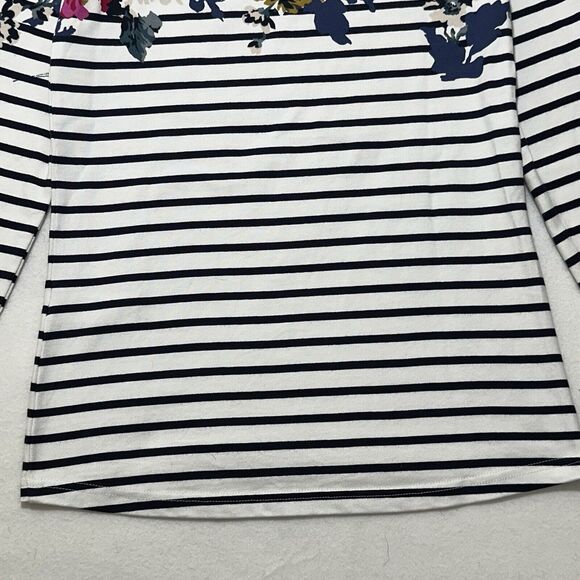 Joules Women's 4 Harbor Print Long Sleeve White Navy Blue Floral T Shirt - Picture 13 of 13
